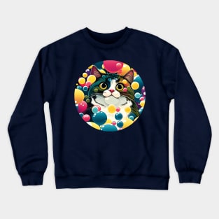 Funny Chonk Meme Cat Bubble - Cat Lover Crewneck Sweatshirt